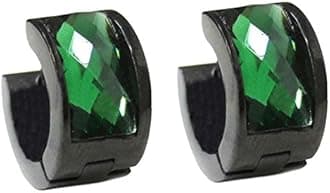 Jewelry Men's and Women's Muticolor Crystal Stainless Steel Studs Hoop Earrings