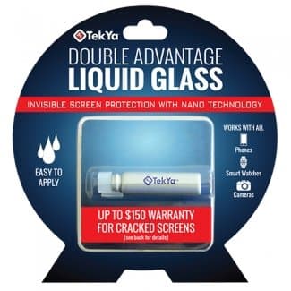 TekYaDouble Advantage Universal Liquid Glass Screen Protector - $150 Screen Replacement Guarantee - for Your Phone or Tablet - Retail Packaging