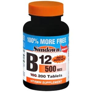 Sun Down Vitamin B-12 500MG 100+100 200Tablets