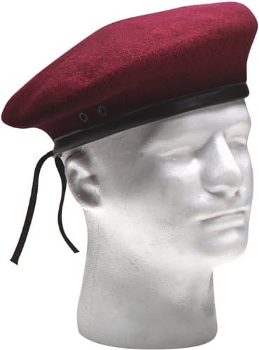 Military Style Berets Maroon 7.5