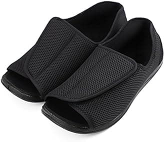 Men's Diabetic Shoes Swollen Feet Slippers Adjustable Strap Comfortable Orthopedic Wide Footwear Open Toe Sandals Easy On Off for Diabetic & Edema Elderly