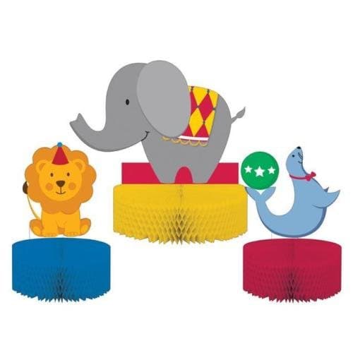 Creative Party Circus Time! Party Honeycomb Table Centrepiece Decorations (3 Pack)