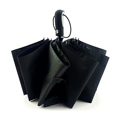 Umbrella Automatic Windproof Foldable, 10 Ribs Auto Open Close Compact Parasol sunshade UV Protection for Women / Men Outdoor, Shopping, Sport, Camping (Black)