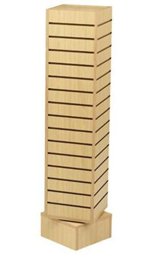 New Retails Maple Rotating Slatwall Tower with 6"H Base 12"L x 12"W x 54"H