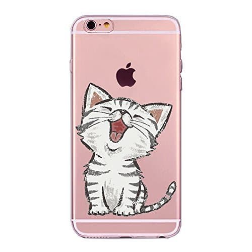 iPhone 7,iPhone 8 Case Back Cover Lovely Cat Owl Pet Rubber Soft TPU Clear Flexible Grip Texture Transparent Protection Girls Boys Shockproof Shell Phone Protector Skin for iphone 7,iphone 8 4.7 inch