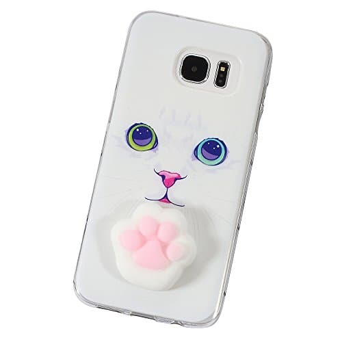 3D Squishy Chick Case for Samsung Galaxy S7 edge SM-G935, Kneading Soft Silicone Finger Pinch Cute Mobile Phone Protective Cover for Girls Women Kids (Claw)