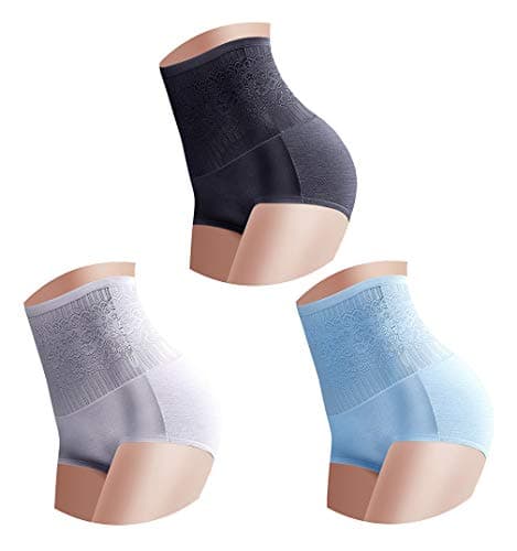respeedime 3-Pack Postpartum Briefs High Waisted Solid Color Underwear for Women