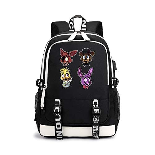 Five Nights at Freddy's Casual Backpack Backpack Camping Hiking Backpack Printed School Rucksack Trekking Rucksack Travel Bag Unisex (Color : Black02, Size : 31 X 16 X 45cm)