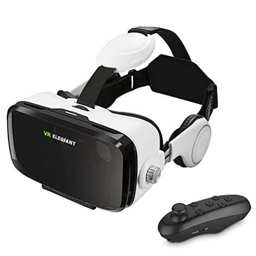 VR Headset, 3D VR Glasses, Virtual Reality Headset Built-in Headphone with Remote Control, Compatible with iPhone 6 / 6s /6 Plus/5s/5 Samsung S7/S6 and Other 4.0''-6.0'' Smartphones