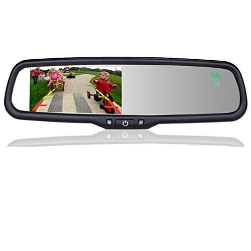COOLINT CM-43LCT Dual Video OEM Replace 4.3 Inch Auto LCD Brightness Adjustment Rear View Mirror Monitor with Compass and Temperature Display