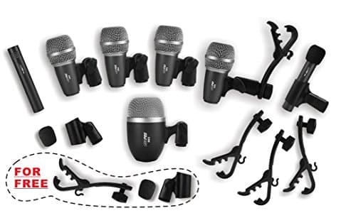 Wired Drum Microphone Kit for Drum and Other Musical Instruments (A whole set)