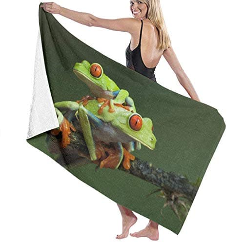 BAGT Bath Towel Microfiber, Two Red Eyed Tree Frogs Bath Towels Blanket Travel Pool Unisex 31" X 51"