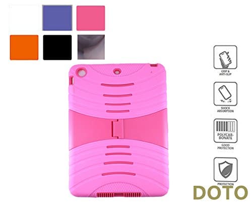 iPad case,Apple iPad2/3/4 Case,[HEAVY DUTY] Shock-Absorption Rainproof Dust-proof Kid Proof Ruge Silicone+Plastic Extreme Duty Dual Protective Back Cover with Kickstand Apple iPad 2 3 4 (Rose Pink)
