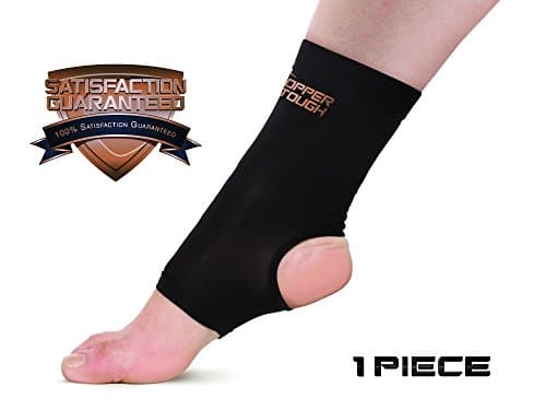 Copper Tough Compression Ankle Brace - High Performance Copper Compression Sleeve for Enhanced Circulation, Recovery, Joint Pain and Support for Men and Women - Athletic or Everyday Use - Small