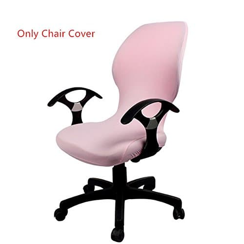 Polyester Roating Chair Cover 1 Pcs Pure Color Office Computer Chair Slipcover Stretch Machine Washable Chair Protector Cover for Dining Room Sold by Doptou (Light Pink)