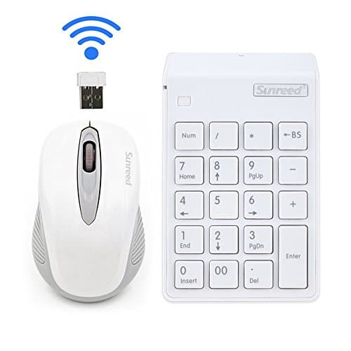 2-in-1 Keyboard Set.Numeric Keypad &Optical Mouse Combos 2.4G Mini USB Numeric Keyboard with Usb receiver for Office Laptop Desktop PC Notebook (white)