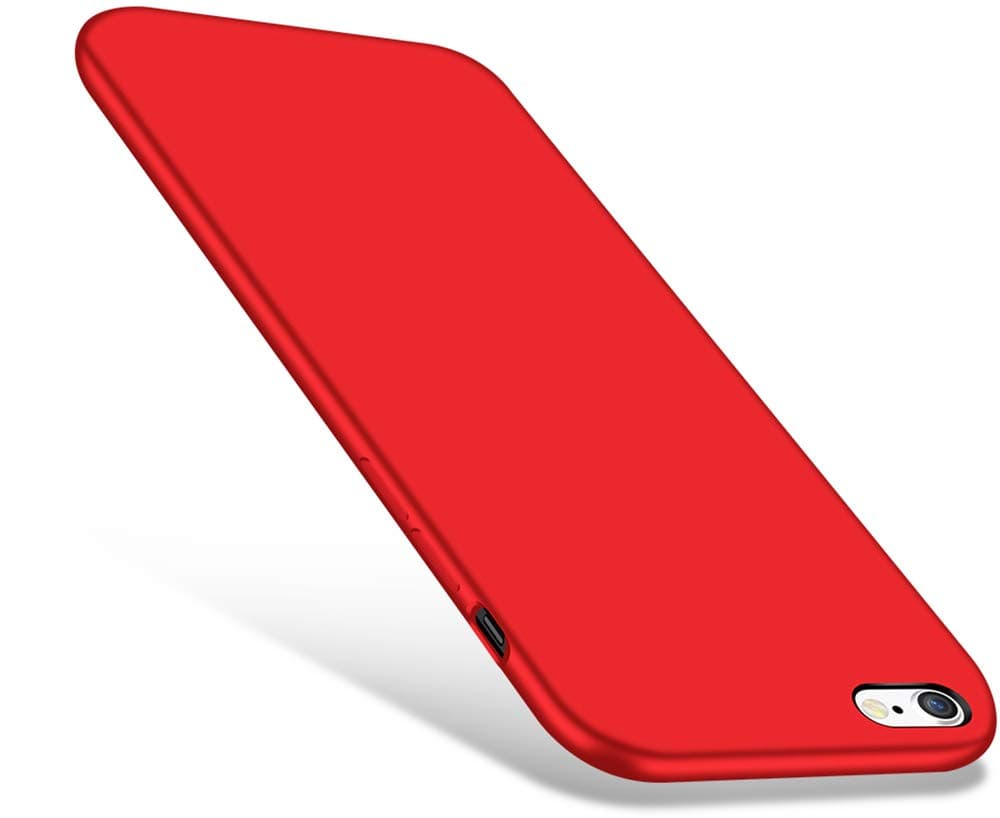 iPhone 6 / 6s Case, CellEver Liquid Silicone Guard Rubber Shock Absorbing Cover with Soft Microfiber Cloth Cushion for Apple iPhone 6 / 6S (Red)