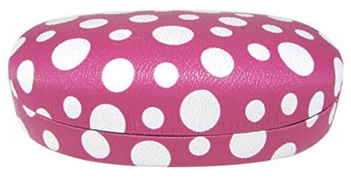 Evolution Eyes Hard Clamshell Sunglass and Eyeglass Polka Dot Case, Fits All Frames, Textured Magenta