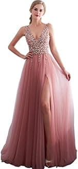 Sarahbridal Womens Tulle Mermaid Sequin Evening Dress Formal Prom Gowns Long