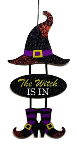 The Witch Is Is Hanging Halloween Sign