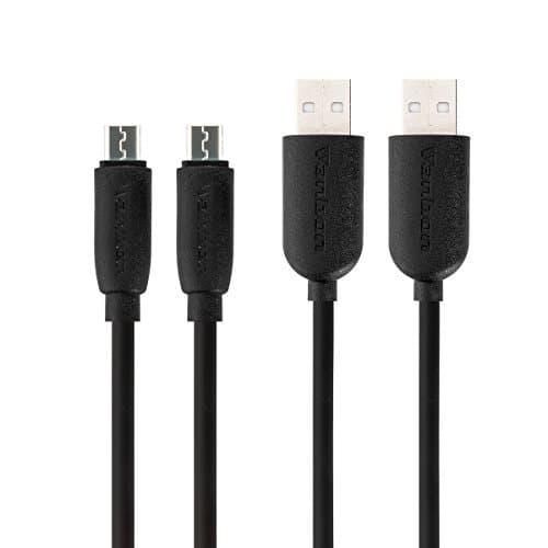 Anti-Freezing Micro USB (5ft) - Premium Durable and Soft Charging Cable with Eco-Friendly TPE Jacket for Samsung, Nexus, LG, Motorola, Android Smartphones and More (Black-2 Pack)