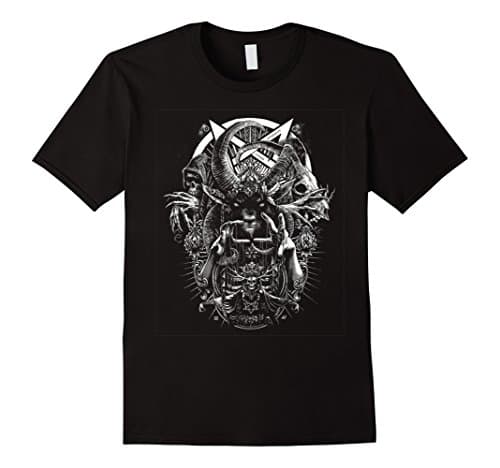 Mens Baphomet Occult Satanic Tshirt Large Black