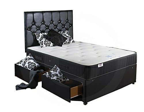 Backcare divan Bed Centre with 2 Drawers, Headboard and Spring Memory Mattress – Single (3’0)