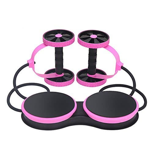 Yougagirl Abdominal Wheel Multi-functional AB Roller Wheel for Abdominal Exercise Double Wheels Fitness Abdominal Roller Wheel Pull Rope Twist weight Training Exercise Equipment