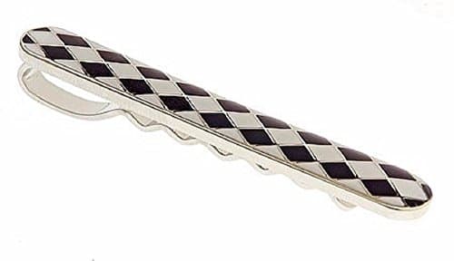 Black and Cream Harlequin Tie Slide