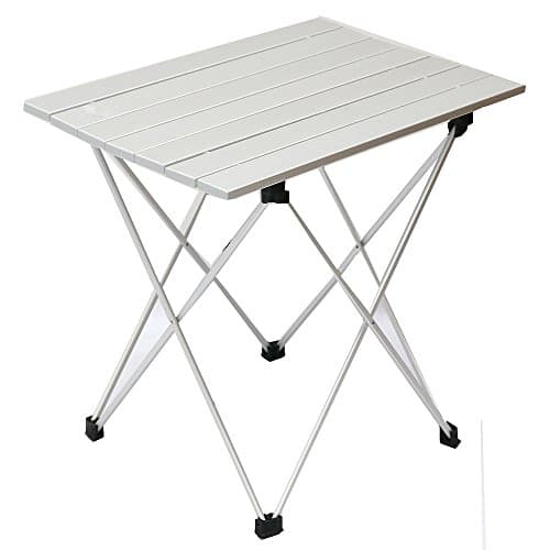 Aluminum Portable Folding Camping Table,Compact Ultralight Picnic Table Roll up with Carrying Bag for Indoor and Outdoor Picnic, Beach, Hiking, Travel, Fishing (M)