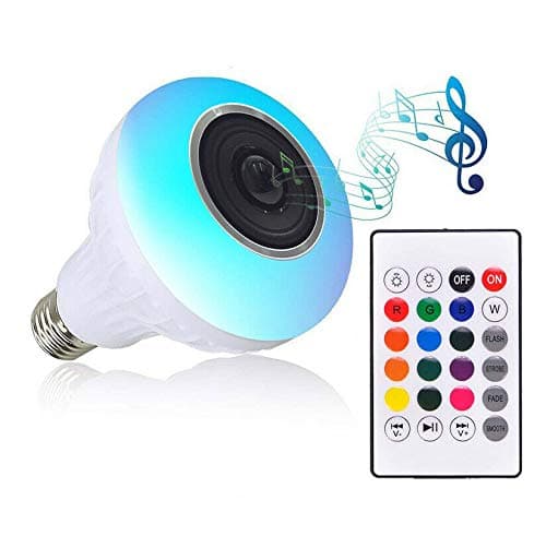 LED Wireless Bluetooth Light Bulb RGB E27 12W Music Playing lamp,Changing Color,Built-in Audio Speaker with Remote Control for Home, Bedroom, Living Room, Party Decoration