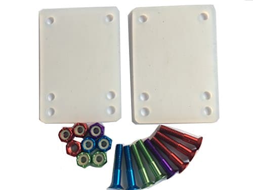 DreamFire Longboard Skateboard Hardware Kit Rubber Skateboard Riser Pad Screws Set 10pcs