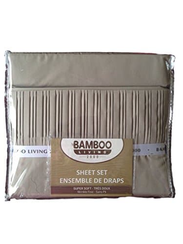 Bamboo Bed Sheet 6 Piece Set, Queen (Pebble Stone)