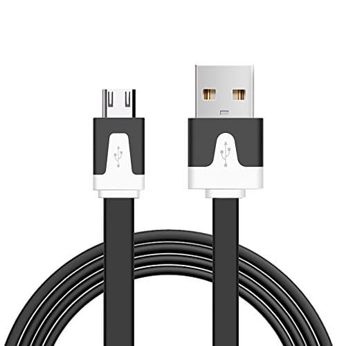 Micro USB Cable,TAIMOUNT 5ft Flat Cable Anti-wrap Fast charge Stable data sync and Super Durable Android Charger USB to Micro USB Cable Charging Cord for Android/MP3/Camera and other Device(black)