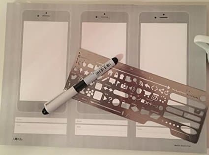 UIKits - iPhone Sketch Pad, 8-1/2 x 11-3/4 Inches, 50 Sheets per Pad, Dot Grid, Printed on Both Sides. Ideal For Use With UI Stencils