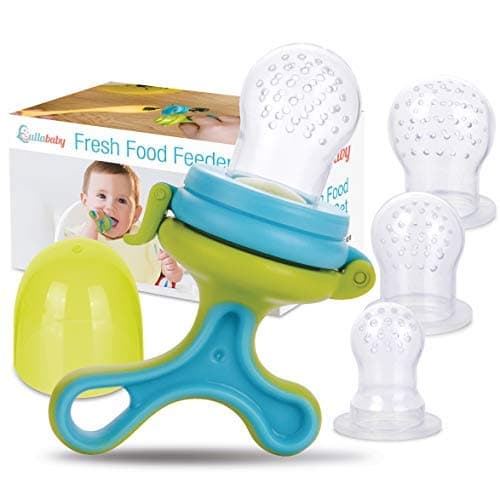 Fresh Food & Fruit Feeding Pacifier – 3 Different Sized Silicone Teething Pacifiers | Great Baby Nibbler Food Feeder Teether | Baby Feeding Teething Toys Set | Mesh Feeder Teethers Teething Toy | Baby