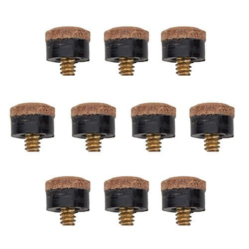 10 12mm Hard Leather Screw-on Pool Cue Tips by Felson Billiard Supplies by Felson Billiard Supplies