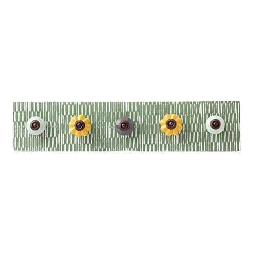 Hallmark Home Decorative Hanger with Ceramic Knobs (5 Hooks, Green)
