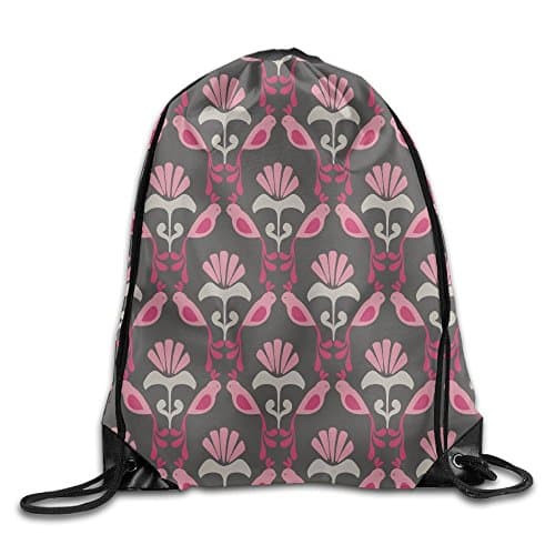 Pink Birds Pattern Cool Drawstring Travel Sports Backpack Gift
