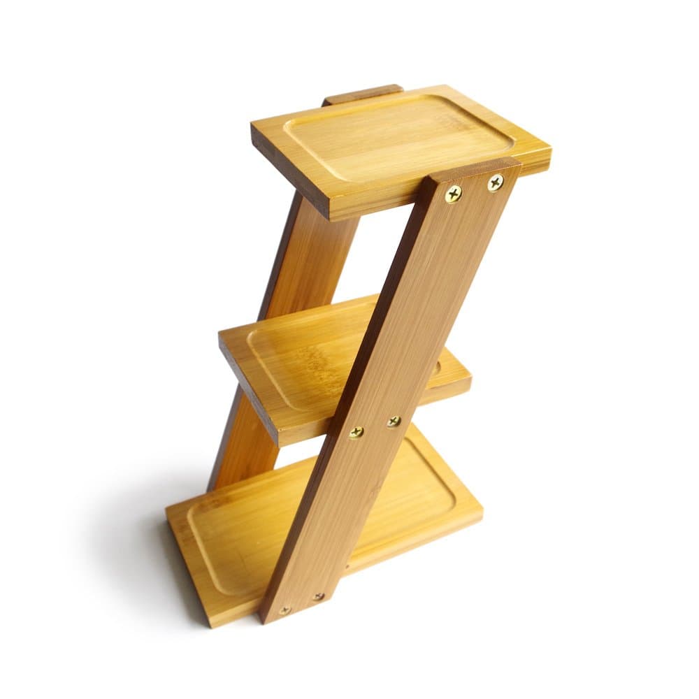 DIY Assembly Desk 3 Layer Bamboo Flower Pot Shelf, Desktop Plant Rack, Sundries Storage Rack