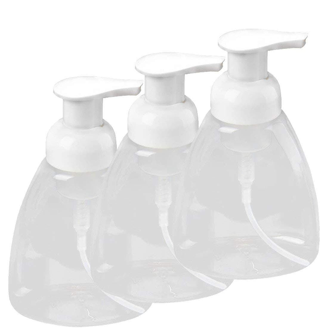 JamHoo Foaming Soap Dispenser Pump Empty Bottles Hand Soap Liquid Containers - 250ml (8.5oz) Set of 3 Foaming Soap Refill Perfect for Castile Liquid Soap By (3 250ML)