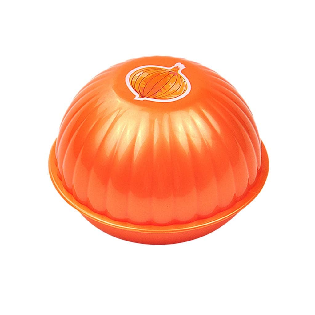 Food Savers containers Set Fruit, Kitchen Food Vegetable Shape Container for freezer, Tomato Onions Keeper Fresh Storage Box, Reusable Plastic Refrigerator Box (orange)