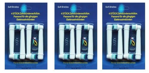 Braun Oral-B EB17-4 Precision Clean Compatible Replacement Soft Bristles Electric Toothbrush Heads - 12 Pack