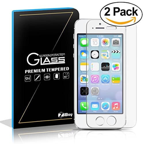 iPhone SE Screen Protector, ZiBay iPhone SE / iPhone 5S / iPhone 5 / iPhone 5C Ultra Clear Glass Screen Protector [Tempered Glass] 0.3mm Thickness (2 PACKS)
