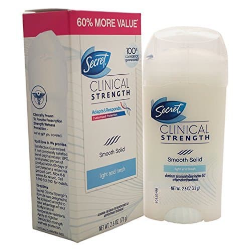 Secret Clinical Strength Smooth Solid Anti-Perspirant/Deodorant, Light and Fresh Scent 2.6 oz by Secret