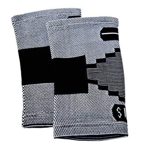 2 Classic Elbow Support Sleeves By Susama: Medium / Large - #1 Tennis Elbow Brace for Men + Women - Aids in Bursitis, Tendonitis, Muscle Soreness and Swelling - Wraps for Any Sports & Workout Exercise