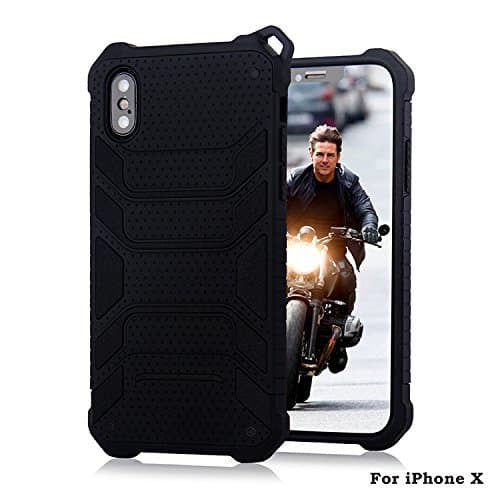 AUGUST VENTURE NEW DESIGN IPHONE X CASING (TPU+PC SPIDERMAN CASING) SUPPORT WIRELESS CHARGING ANTI SCRATCH (black)