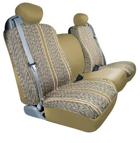 Saddleman Custom Made Rear Bench / Backrest Seat Cover - Saddle Blanket Fabric (Tan)