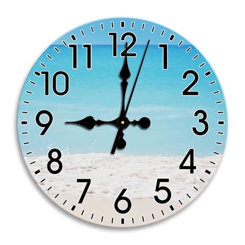 Quiet Long Lasting Nice Round Wall Clock Frameless Time Arabic Numbers Diameter (Clear, 9.8inch)