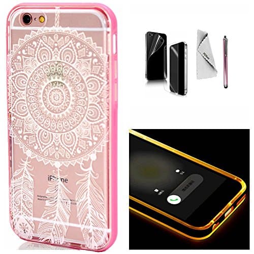 iphone 6/6s Plus Case 5.5 inch YCAunBling LED Flash [Incoming Call LED Blink] Case Cover Hard Plastic Bumper With Soft TPU Back Protective Modern Lovely Girls Slim Fit Case [aeolian bells]